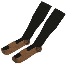 Unisex Copper Compression Socks Women Man Durable Hose Graduated Support Socks for Running Nursing Shin Splints Edema Swelling Recovery (Color: Black, size: small)