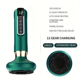 Body Gua Sha Scraping Massager. 12 Level Electric Vacuum Cupping Massager, Rechargeable And Cordless. Perfect For Halloween (Color: Green)