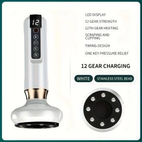 Body Gua Sha Scraping Massager. 12 Level Electric Vacuum Cupping Massager, Rechargeable And Cordless. Perfect For Halloween (Color: white-Upgraded)