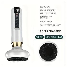Body Gua Sha Scraping Massager. 12 Level Electric Vacuum Cupping Massager, Rechargeable And Cordless. Perfect For Halloween (Color: White)