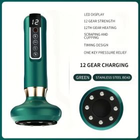 Body Gua Sha Scraping Massager. 12 Level Electric Vacuum Cupping Massager, Rechargeable And Cordless. Perfect For Halloween (Color: green-Upgraded)